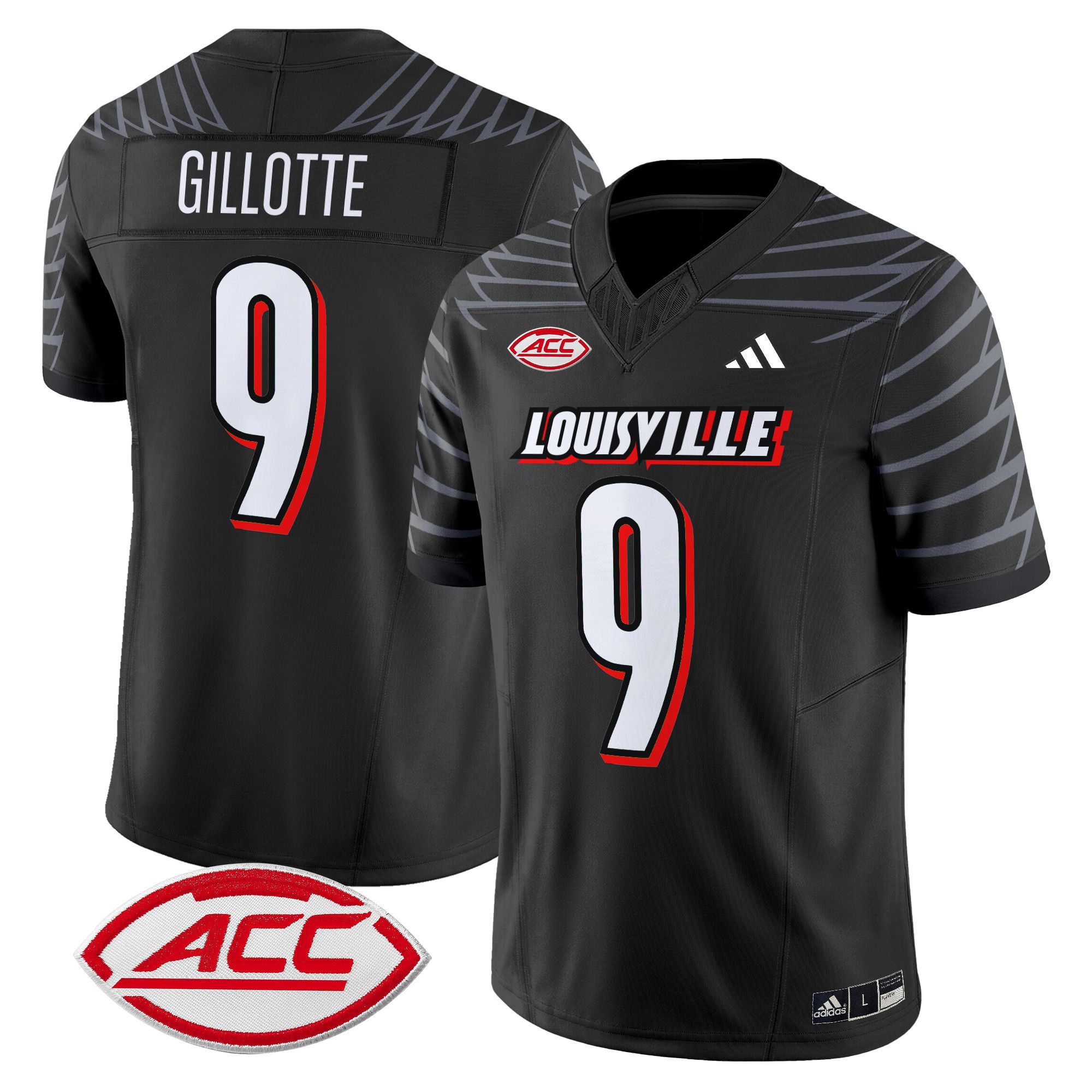 Men Louisville Cardinals #9 Gillotte Black 2024 Vapor Limited NCAA Jersey style 1->more ncaa teams->NCAA Jersey